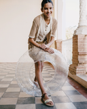 Sandali multicolor in pelle con fibbia