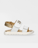 Sandali in pelle con monogramma strass