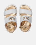 Sandali in pelle con monogramma strass