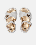 Sandali in pelle da bambina con monogramma oro