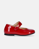 Ballerine da bambina in vernice con cinturino a strappo