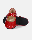 Ballerine da bambina in vernice con cinturino a strappo