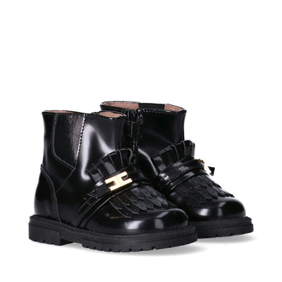 Stivaletti da bambina con frangia e logo EF dorato - F1A5-E0385-0406930-