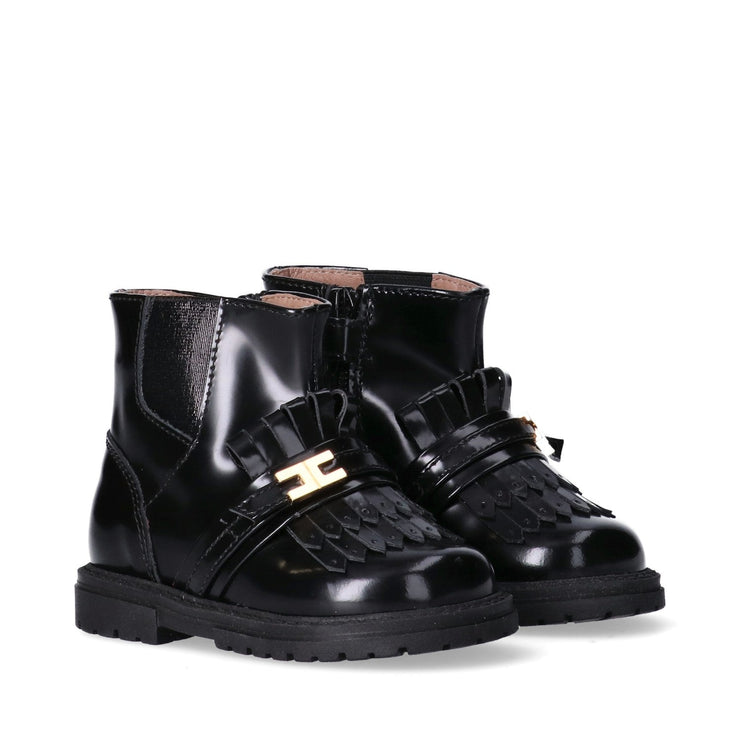 Stivaletti da bambina con frangia e logo EF dorato - F1A5-E0385-0406930-