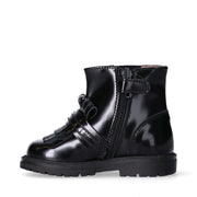 Stivaletti da bambina con frangia e logo EF dorato