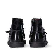 Stivaletti da bambina con frangia e logo EF dorato