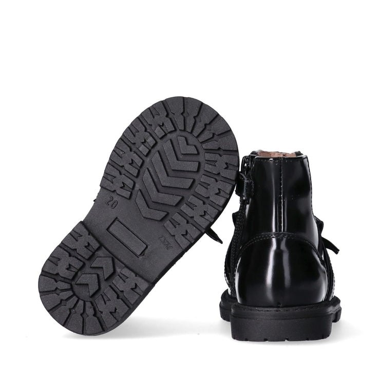 Stivaletti da bambina con frangia e logo EF dorato