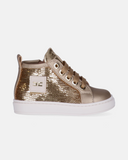 Sneakers da bambina con paillettes e logo laterale