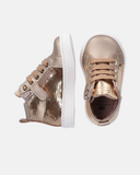 Sneakers da bambina con paillettes e logo laterale