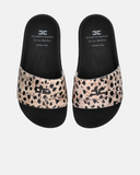 Ciabatte da mare da bambina Elisabetta Franchi La mia Bambina con maxi fascione stampa maculata e suola preformata nera