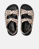 Sandali con stampa animalier e chiusura in velcro