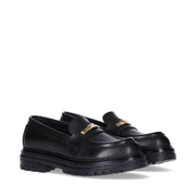 Mocassini in pelle con morsetto dorato e suola carrarmato - F4A4-E0397-1251930-