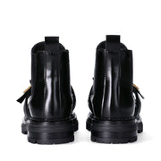 Chelsea boots con frange e logo dorato