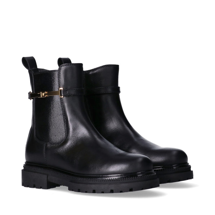 Stivaletti chelsea da ragazza con logo dorato a lato - F4A5-E0441-1251930-