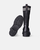 Stivali bambina con calza logata e suola carrarmato