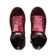 Sneakers alte stile college in crosta di pelle