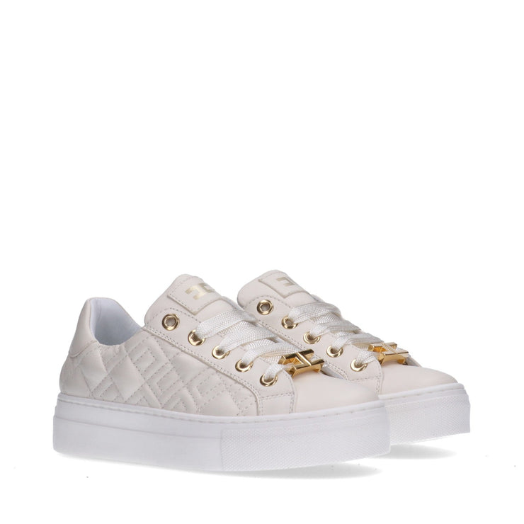 Sneakers trapuntate con logo e dettagli oro - F4A9-E0357-1251138-