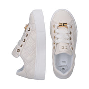 Sneakers trapuntate con logo e dettagli oro