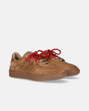 Sneakers ragazza in suede con doppio laccio e logo ricamato