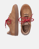Sneakers ragazza in suede con doppio laccio e logo ricamato