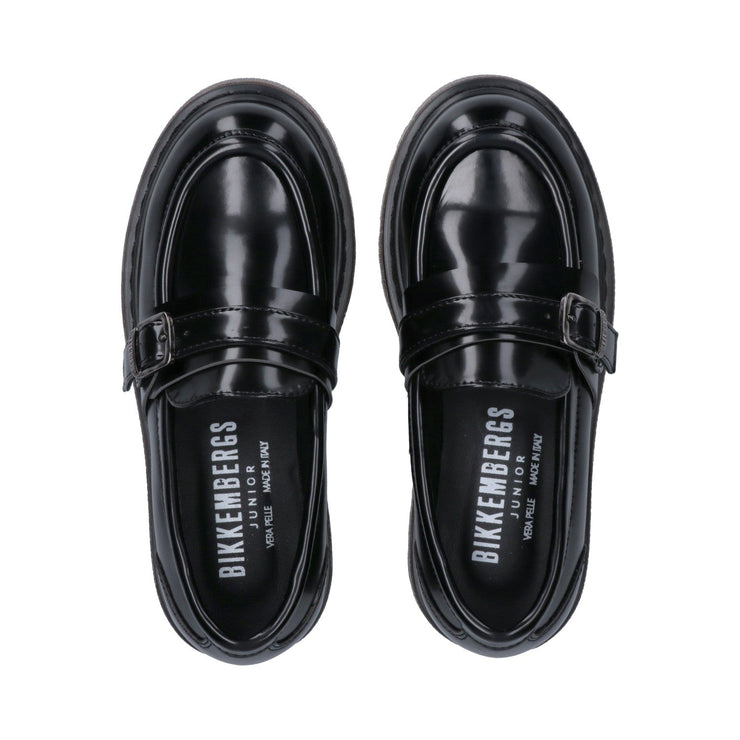 Mocassini da ragazza con fibbia decorativa