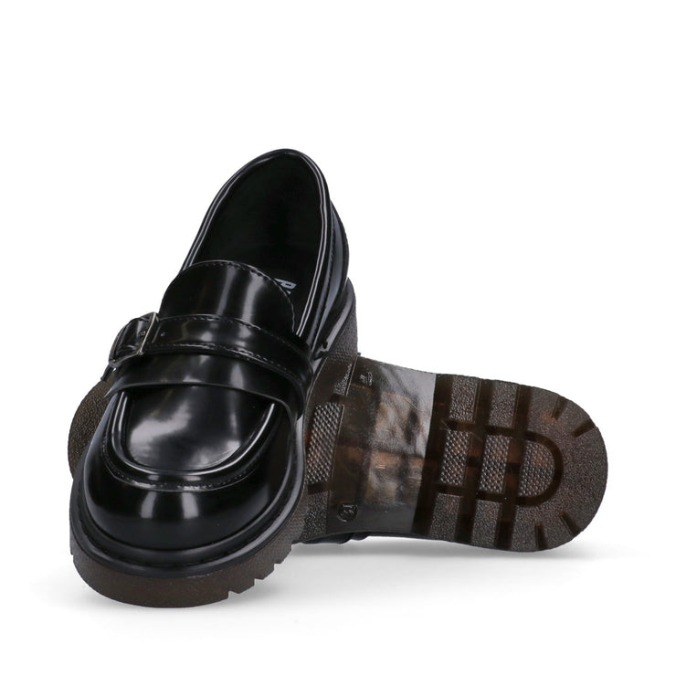 Mocassini da ragazza con fibbia decorativa