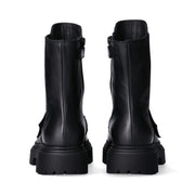 Stivaletti alti in pelle con fascia logata e zip interna