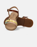 Sandali multicolor in pelle con fibbia