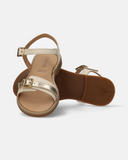 Sandali in pelle con doppia fibbia elegante