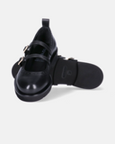Ballerine Mary Jane in pelle con doppio cinturino