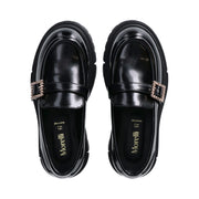 Mocassini da ragazza con fibbia gioiello e suola chunky