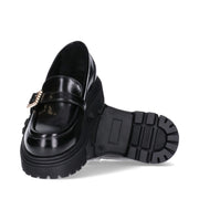 Mocassini da ragazza con fibbia gioiello e suola chunky