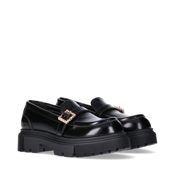 Mocassini da ragazza con fibbia gioiello e suola chunky - M4A4-53164-1453999-