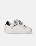 Sneakers in pelle con fondo chunky e dettagli grafici