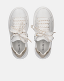 Sneakers in pelle con lacci logati e platform