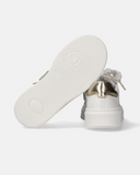 Sneakers in pelle con lacci logati e platform