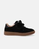 Sneakers ragazza in camoscio con pon pon
