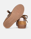 Sneakers da bambina con inserti glitter e lacci animalier