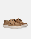 Mocassini ragazzo stile barca in nabuk con lavorazione paraboot