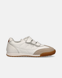 Sneakers in pelle e camoscio con velcro