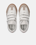 Sneakers in pelle e camoscio con velcro