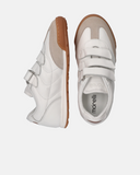 Sneakers in pelle e camoscio con velcro