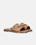 Ciabatte da ragazza con fascia Geo Classic e dettaglio logo oro