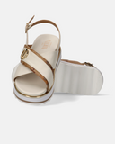 Sandali platform da ragazza con fasce incrociate e stampa Geo Classic