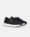 Sneakers ragazza Alviero Martini 1ª Classe Teen nere con dettagli Geo, finiture lucide e fondo running bicolore sporty.