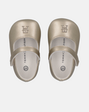 Ballerine da culla cinturino in velcro e Monogram ricamato