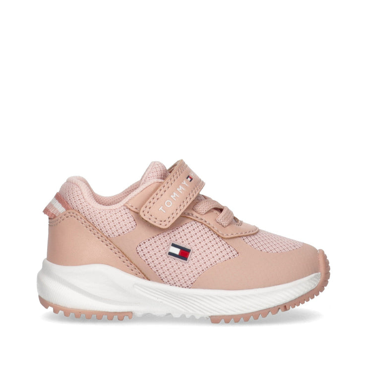 Sneakers da bambina stile running con cinturino a strappo