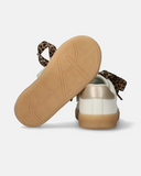 Sneakers bimba con zip e lacci animalier