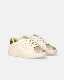 Sneakers bambina con dettagli platino e animalier