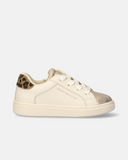 Sneakers bambina con dettagli platino e animalier